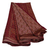 Sanskriti Vintage Printed Sarees Art Silk Craft Fabric Pink Zari Border Sari