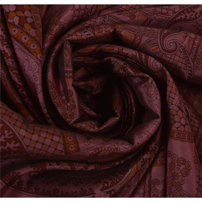 Sanskriti Vintage Indian Art Silk Sarees Pink Printed Sari Craft 5 Yard Fabric