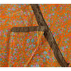 Sanskriti Vintage Printed China Silk Sarees Orange Dress Making Sari Fabric