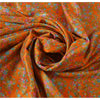 Sanskriti Vintage Printed China Silk Sarees Orange Dress Making Sari Fabric