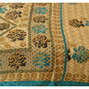 Sanskriti Vintage Indian Printed China Silk Sarees Cream Dress Sari 5 YD Fabric
