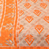 Sanskriti Vintage Printed China Silk Sarees Orange Dress Making Sari 5+yd Fabric