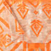 Sanskriti Vintage Printed China Silk Sarees Orange Dress Making Sari 5+yd Fabric