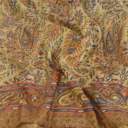 Sanskriti Vintage Sarees Art Silk  Quilting Felting Craft Fabric Printed Sari