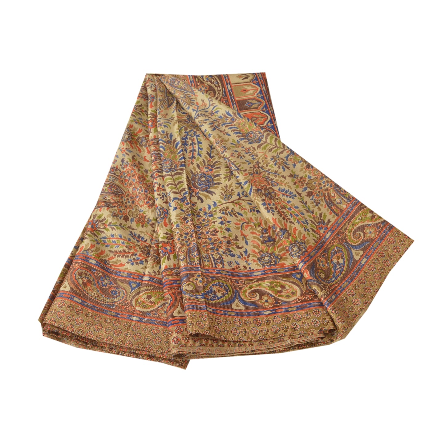 Sanskriti Vintage Sarees Art Silk  Quilting Felting Craft Fabric Printed Sari