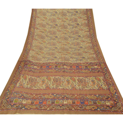 Sanskriti Vintage Sarees Art Silk  Quilting Felting Craft Fabric Printed Sari