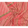 Sanskriti Vintage Pink Sarees Pure Silk Printed Sari Soft 5YD Craft Fabric