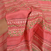 Sanskriti Vintage Pink Sarees Pure Silk Printed Sari Soft 5YD Craft Fabric