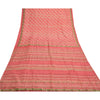 Sanskriti Vintage Pink Sarees Pure Silk Printed Sari Soft 5YD Craft Fabric