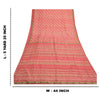 Sanskriti Vintage Pink Sarees Pure Silk Printed Sari Soft 5YD Craft Fabric