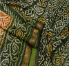 Sanskriti Vintage Gray Sarees 100% Pure Silk Bandhani Printed Sari Craft Sustainable Fabric