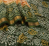 Sanskriti Vintage Gray Sarees 100% Pure Silk Bandhani Printed Sari Craft Sustainable Fabric