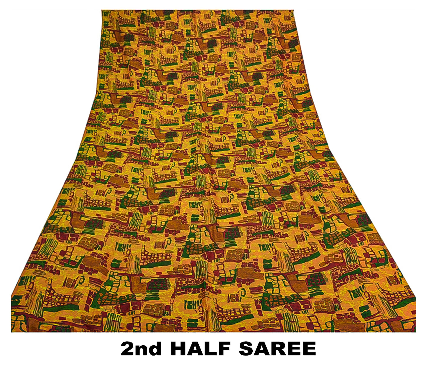 Sanskriti Vintage Indian Sarees 100% Pure Silk Printed Sari Craft 5 Yard Sustainable Fabric