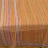 Sanskriti Vintage Mustard Sarees Indian Pure Silk Printed Sari 5yd Craft Sustainable Fabric