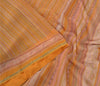 Sanskriti Vintage Mustard Sarees Indian Pure Silk Printed Sari 5yd Craft Sustainable Fabric