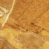 Sanskriti Vintage Mustard Sarees 100% Pure Silk Printed Sustainable Fabric Craft 5 Yard Sari