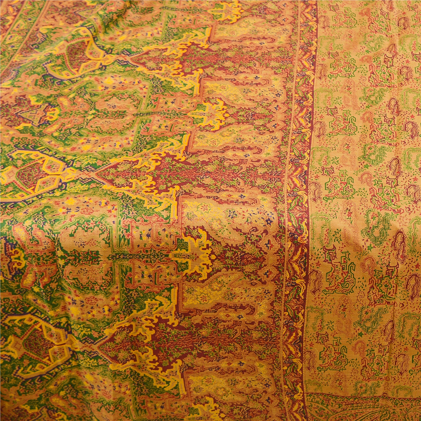 Sanskriti Vintage Brown Sarees 100% Pure Silk Printed Sari Floral Craft Sustainable Fabric