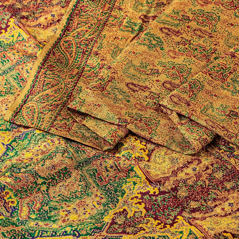 Sanskriti Vintage Brown Sarees 100% Pure Silk Printed Sari Floral Craft Sustainable Fabric