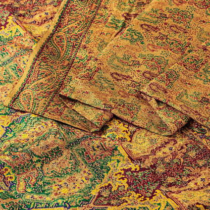 Sanskriti Vintage Brown Sarees 100% Pure Silk Printed Sari Floral Craft Sustainable Fabric