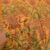 Sanskriti Vintage Brown Sarees 100% Pure Silk Printed Sari Floral Craft Sustainable Fabric
