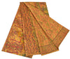 Sanskriti Vintage Brown Sarees 100% Pure Silk Printed Sari Floral Craft Sustainable Fabric