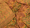 Sanskriti Vintage Brown Sarees 100% Pure Silk Printed Sari Floral Craft Sustainable Fabric