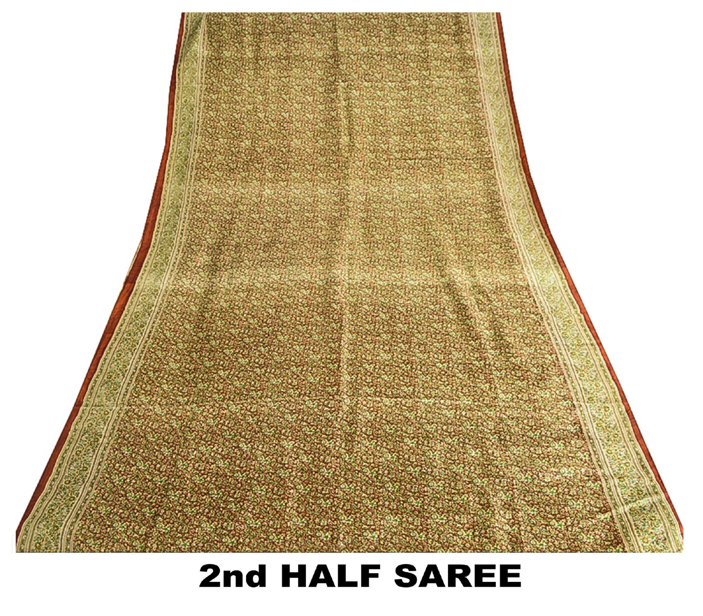 Sanskriti Vintage Dark Red Indian Pure Silk Printed Sarees Sari Soft 5yd Sustainable Fabric