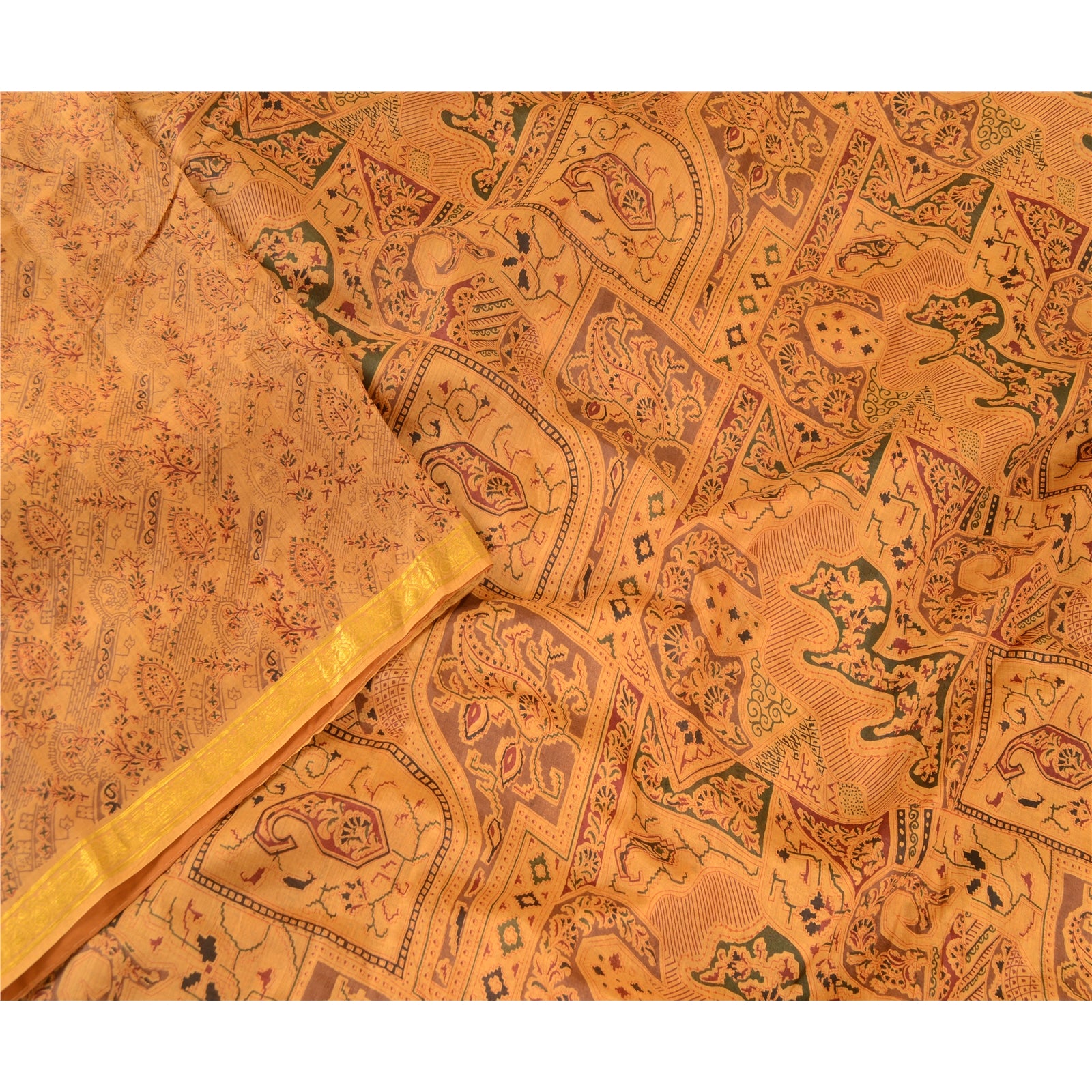 Sanskriti Vintage Pure Silk Sarees Quilting Felting Craft Sustainable Fabric Printed Sari