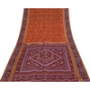 Sanskriti Vintage Orange/Red Pure Silk Sarees Human Animal Printed Sari Fabric