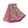 Sanskriti Vintage Pink Indian Blend Silk Sarees Printed Sari 6yd Craft Fabric