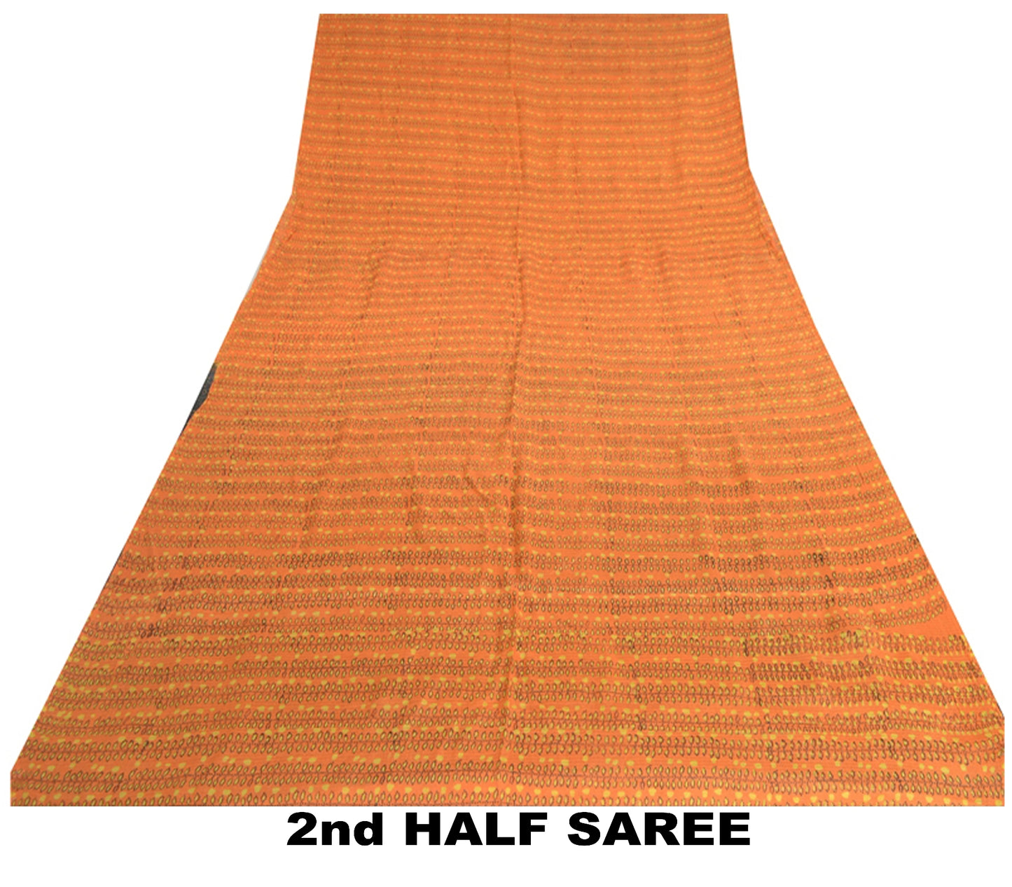 Sanskriti Vintage Orange Pure Silk Sarees Printed Sari Floral 5yd Craft Sustainable Fabric