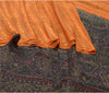 Sanskriti Vintage Orange Pure Silk Sarees Printed Sari Floral 5yd Craft Sustainable Fabric