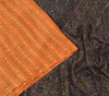 Sanskriti Vintage Orange Pure Silk Sarees Printed Sari Floral 5yd Craft Sustainable Fabric