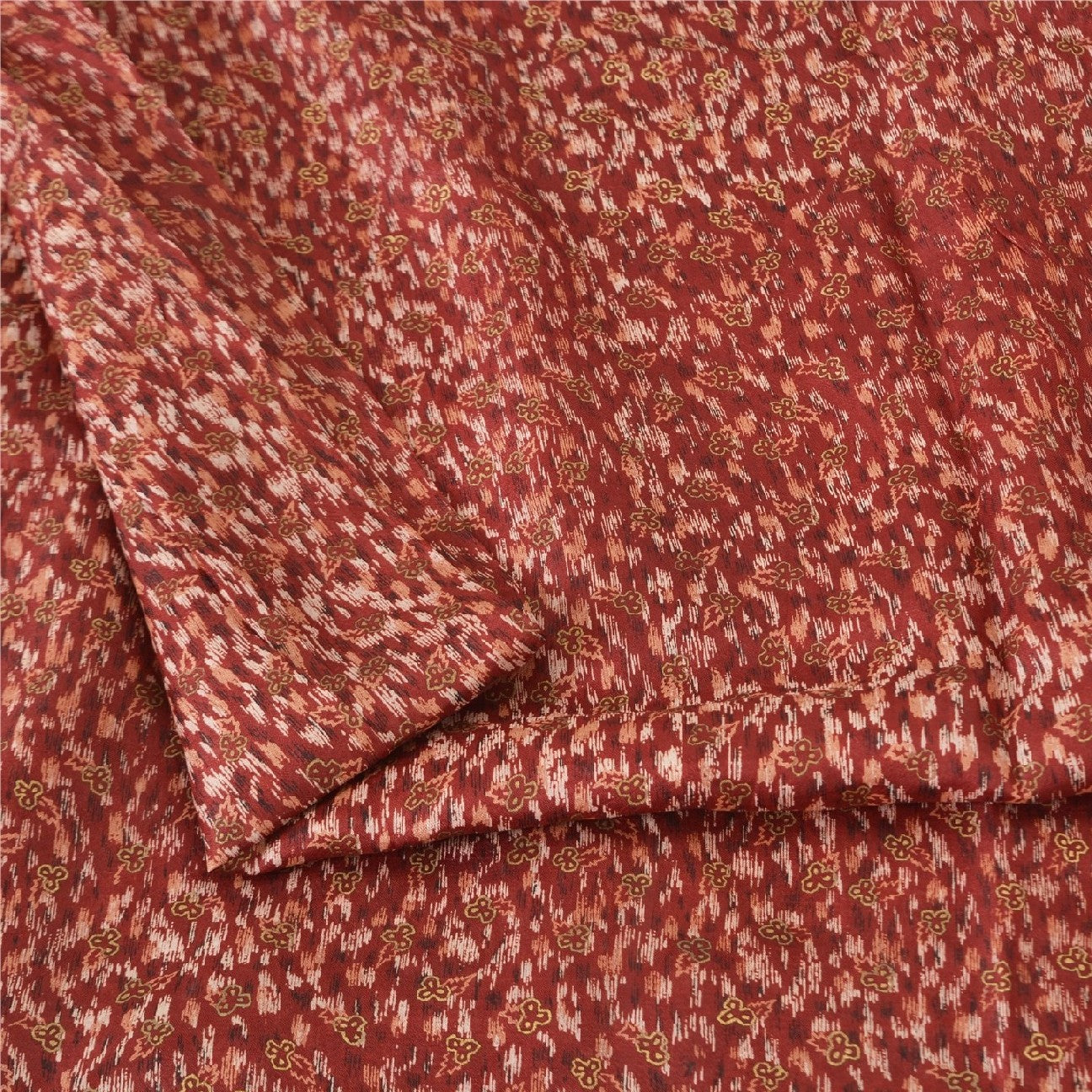 Sanskriti Vintage Sarier Indisk Rød 100% Ren Silke Trykt Sari 5yd Håndværk Bæredygtigt Stoff