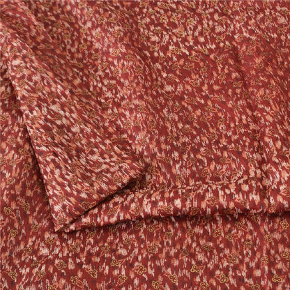 Sanskriti Vintage Sarier Indisk Rød 100% Ren Silke Trykt Sari 5yd Håndværk Bæredygtigt Stoff