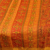 Sanskriti Vintage Dusty Red Printed Sarees 100% Pure Silk Sari 5yd Craft Sustainable Fabric