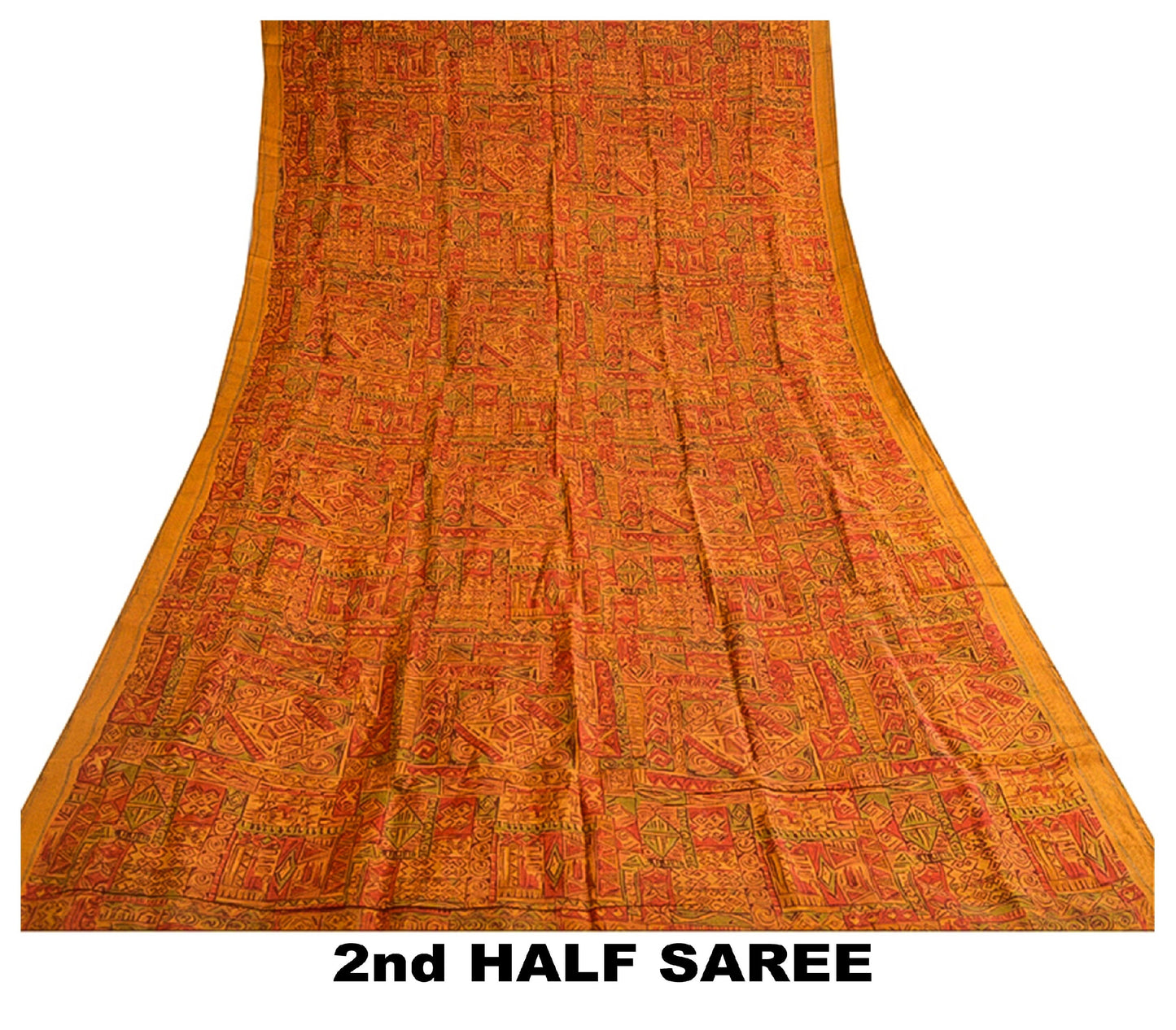 Sanskriti Vintage Dusty Red Printed Sarees 100% Pure Silk Sari 5yd Craft Sustainable Fabric