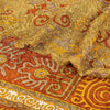 Sanskriti Vintage Orange Indian Sarees Printed Pure Silk Sari Soft Craft Sustainable Fabric