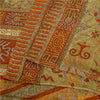 Sanskriti Vintage Orange Indian Sarees Printed Pure Silk Sari Soft Craft Sustainable Fabric