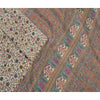 Sanskriti Vintage Ivory/Gray Indian Sarees Art Silk Printed Sari 6ydCraft Fabric