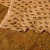 Sanskriti Vintage Cream Sarees 100% Pure Silk Printed Sari Floral Craft Sustainable Fabric