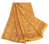 Sanskriti Vintage Beige Indian Pure Silk Printed Sarees Sari 5yd Craft Sustainable Fabric