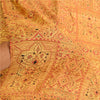 Sanskriti Vintage Beige Indian Pure Silk Printed Sarees Sari 5yd Craft Sustainable Fabric