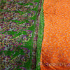 Sanskriti Vintage Orange Sarees 100% Pure Silk Printed Sari Soft Craft Sustainable Fabric