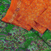 Sanskriti Vintage Orange Sarees 100% Pure Silk Printed Sari Soft Craft Sustainable Fabric