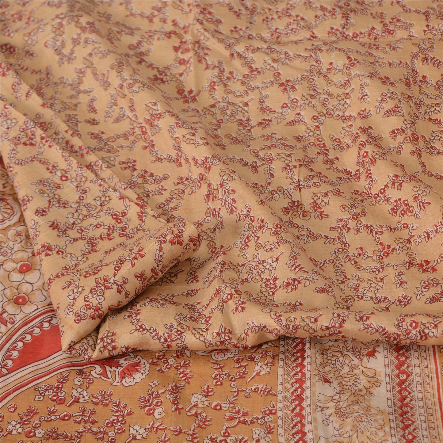 Sanskriti Vintage Sarees Pure Silk Quilting Felting Craft Sustainable Fabric Printed Sari