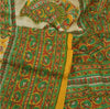 Sanskriti Vintage Sarees Yellow Indian Pure Silk Printed Sari 5yd Craft Sustainable Fabric