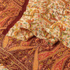 Sanskriti Vintage Sarees Cream 100% Pure Silk Printed Sari Soft 5yd Craft Sustainable Fabric