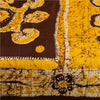 Sanskriti Vintage Sarees Batik Printed Yellow Pure Silk Sari Soft Craft Sustainable Fabric