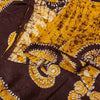Sanskriti Vintage Sarees Batik Printed Yellow Pure Silk Sari Soft Craft Sustainable Fabric